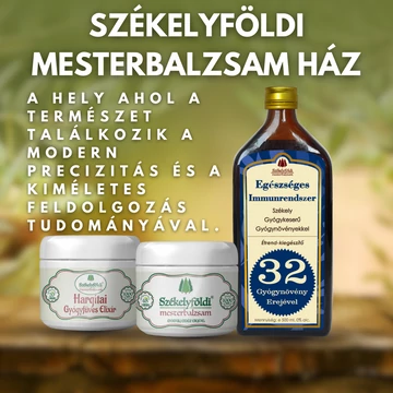 1 db Székelyföldi Mesterbalzsam 250 ml 1 db Egészséges Immunrendszer – Székely Gyógykeserű 500ml (Alkoholmentes) 1 db Hargitai Gyógyfüves Elixír 250 ml 
