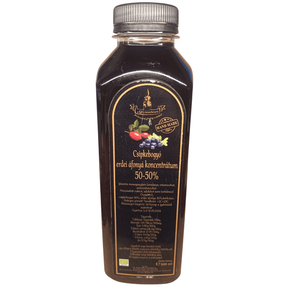 Erdélyi csipkebogyó, erdei áfonya koncentrátum 500 ml (Hidegen préselt)
