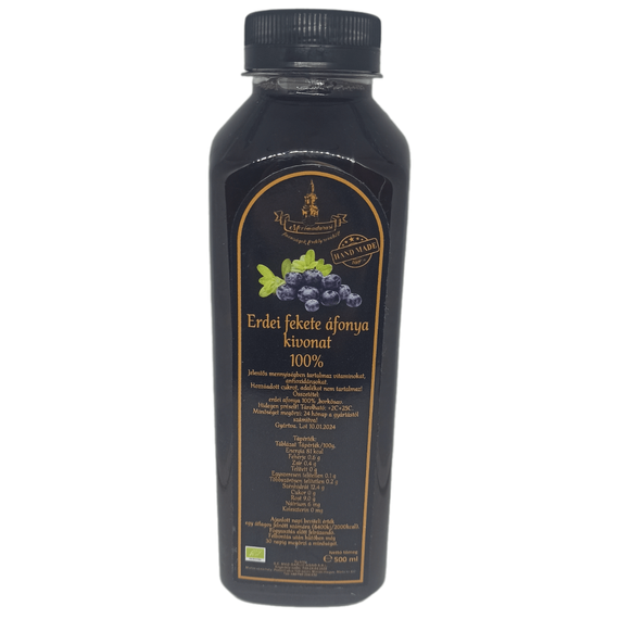 Erdélyi Erdei fekete áfonya kivonat 100% - 500 ml (Hidegen préselt)