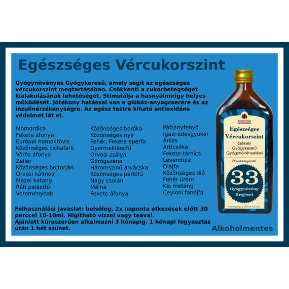 Egészséges Vércukorszint – Székely Gyógykeserű 500ml