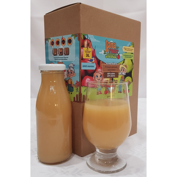 Lona Love natural 100% gyümölcslé (20% körte – 80% alma) - 3 liter (Frissen préselt, szűretlen) Lona Love natural 100% gyümölcslé (20% körte – 80% alma) - 3 liter (Frissen préselt, szűretlen)