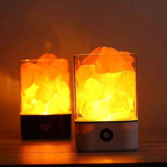 Himalája sólámpa - Színváltós, dimmelhető, USB aljzatos
