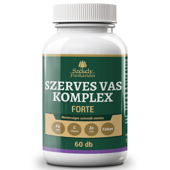 Székely Patikárium - SZERVES VAS KOMPLEX FORTE 18MG – 60 Darabos