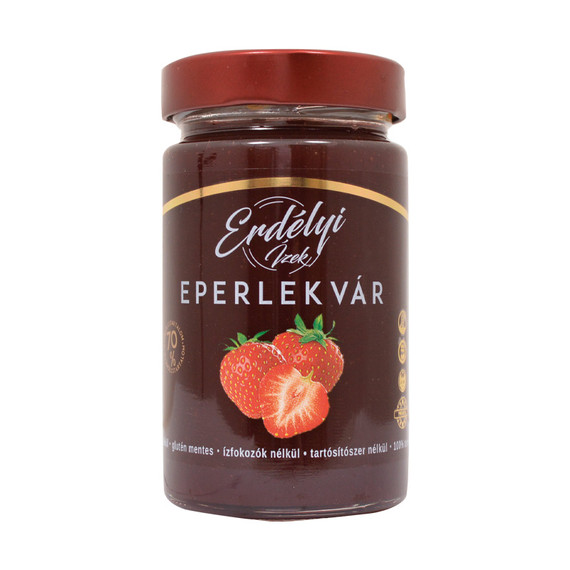 Erdélyi Ízek - Eperlekvár 370g - 70%-os gyümölcstartalommal