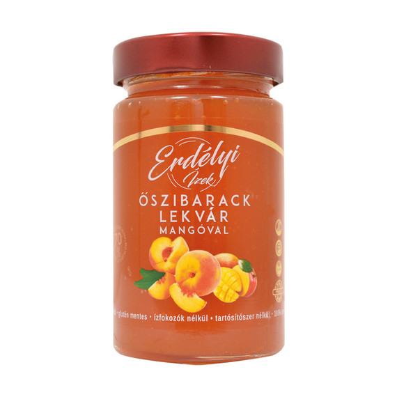 Erdélyi Ízek - Őszibarack lekvár mangóval 380g -  70%-os gyümölcstartalommal