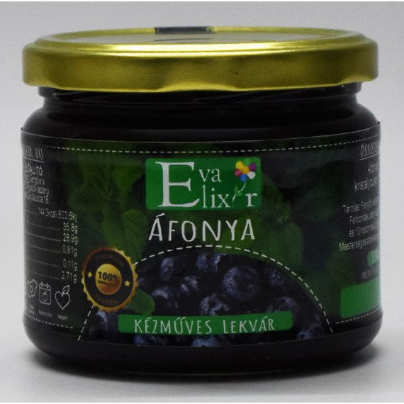 Éva Elixír Áfonya lekvár 330g (Kézműves lekvár)