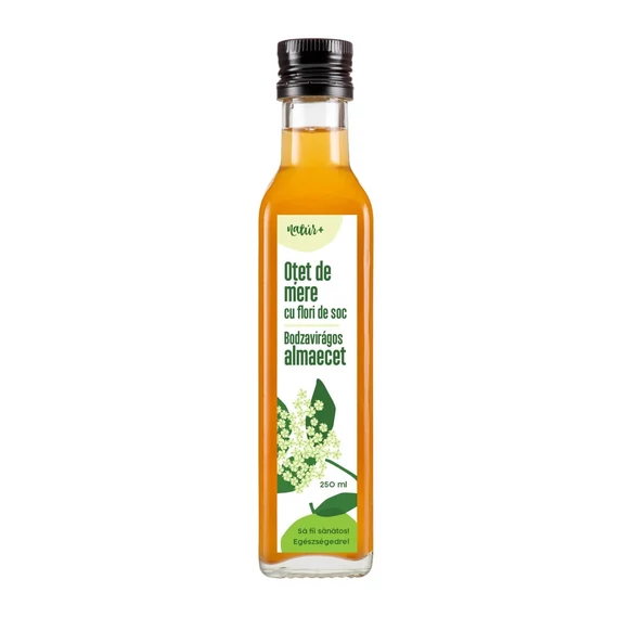 Erdélyi Szűretlen almaecet bodzavirággal 250ml (100 % természetes) 