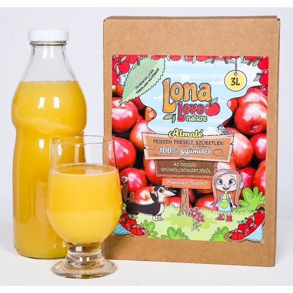 Angyali Alma 100% almalé  -3 liter dobozban - Lona Love natural gyümölcslé 