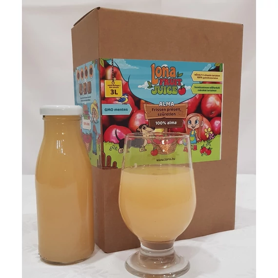 Angyali Alma 100% almalé  -3 liter - Lona Love natural gyümölcslé (Frissen préselt, szűretlen)