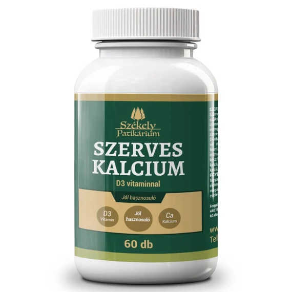  Székely Patikárium - Szerves Kalcium – D3-vitamin – 60 Darabos